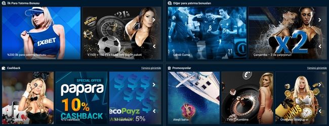 1xBet Giriş Bonusları